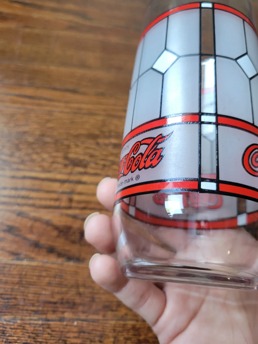 Coca-Cola Vintage Pizza Hut Frosted Tiffany Style Stained Glass 16oz